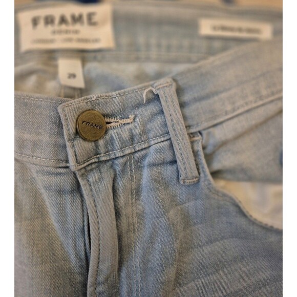 FRAME le Skinny de Jeanne Distressed Light Wash Jeans Stretch Denim Jeans sz 29 - Picture 6 of 7